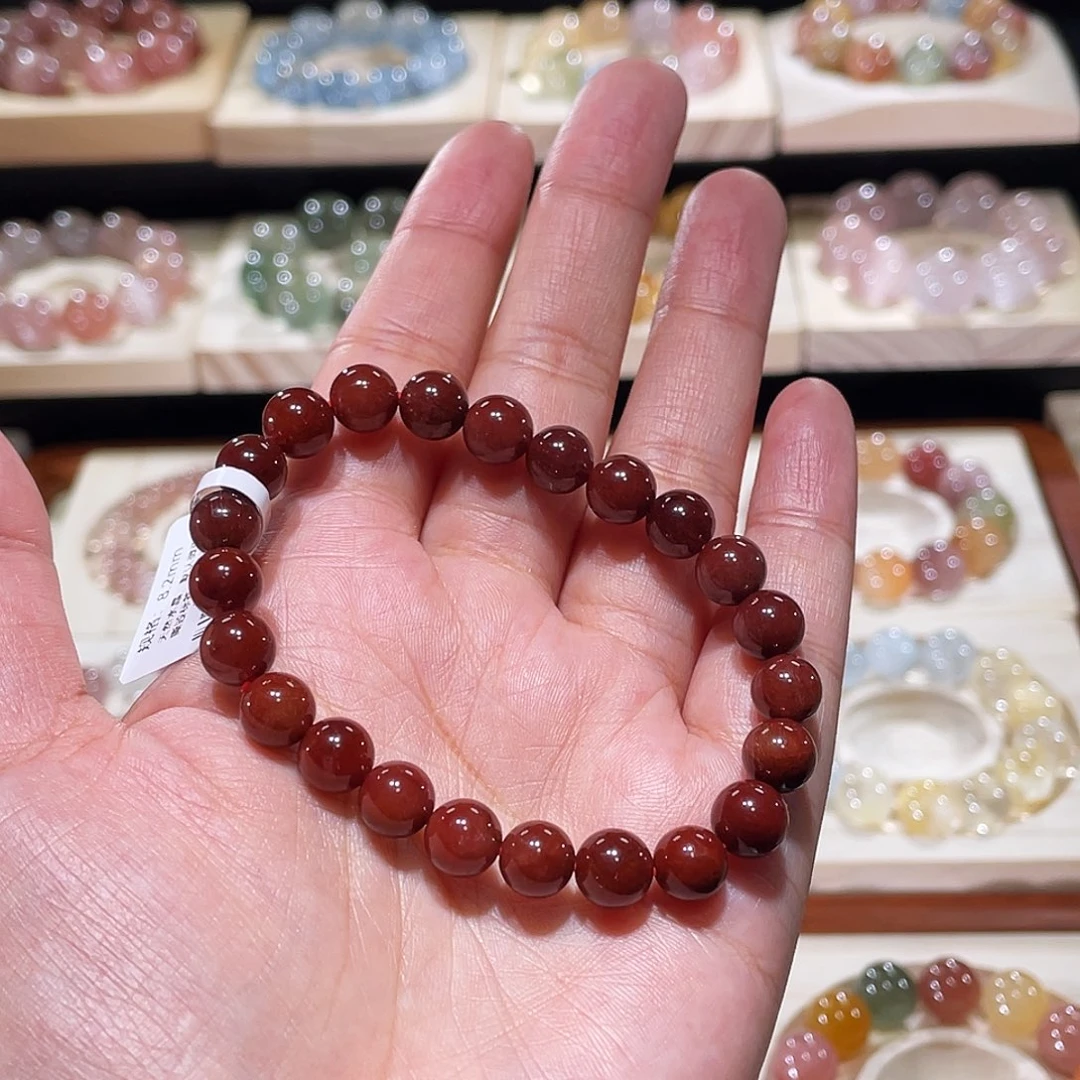 水晶手链未镶嵌红发晶手链，晶体通透