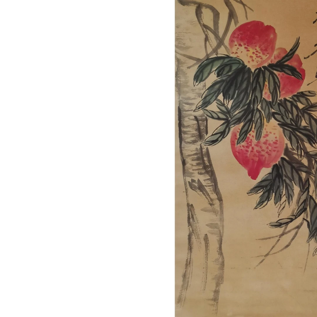 【辽拍】V250709-2-698《寿桃》（4.5平尺）纸本镜片 yy1205w