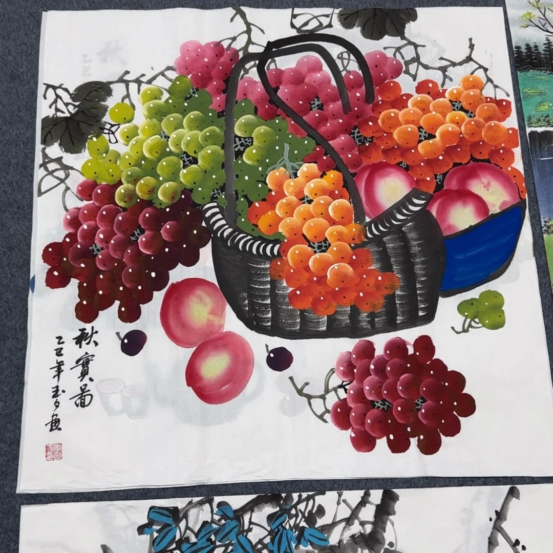 高***高国画尺寸70X70手绘作品