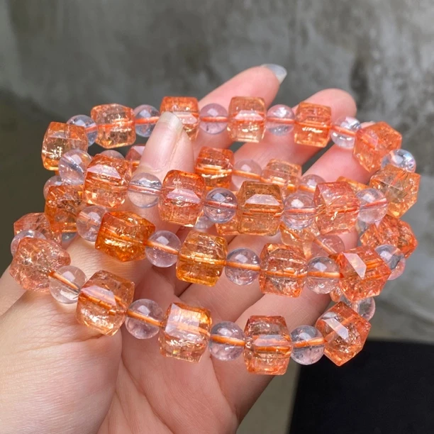 SJ-048号高品质橙白方糖10mm多样性发一件时尚