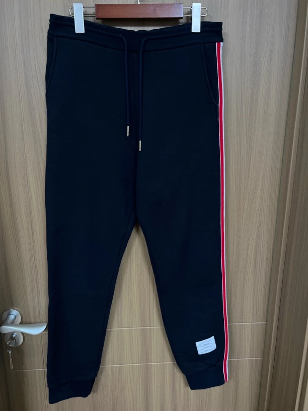 95新 THOMBROWNE 经典彩条织带卫裤2码