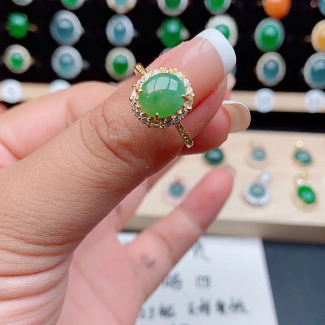 翡翠银S925镶嵌戒指16