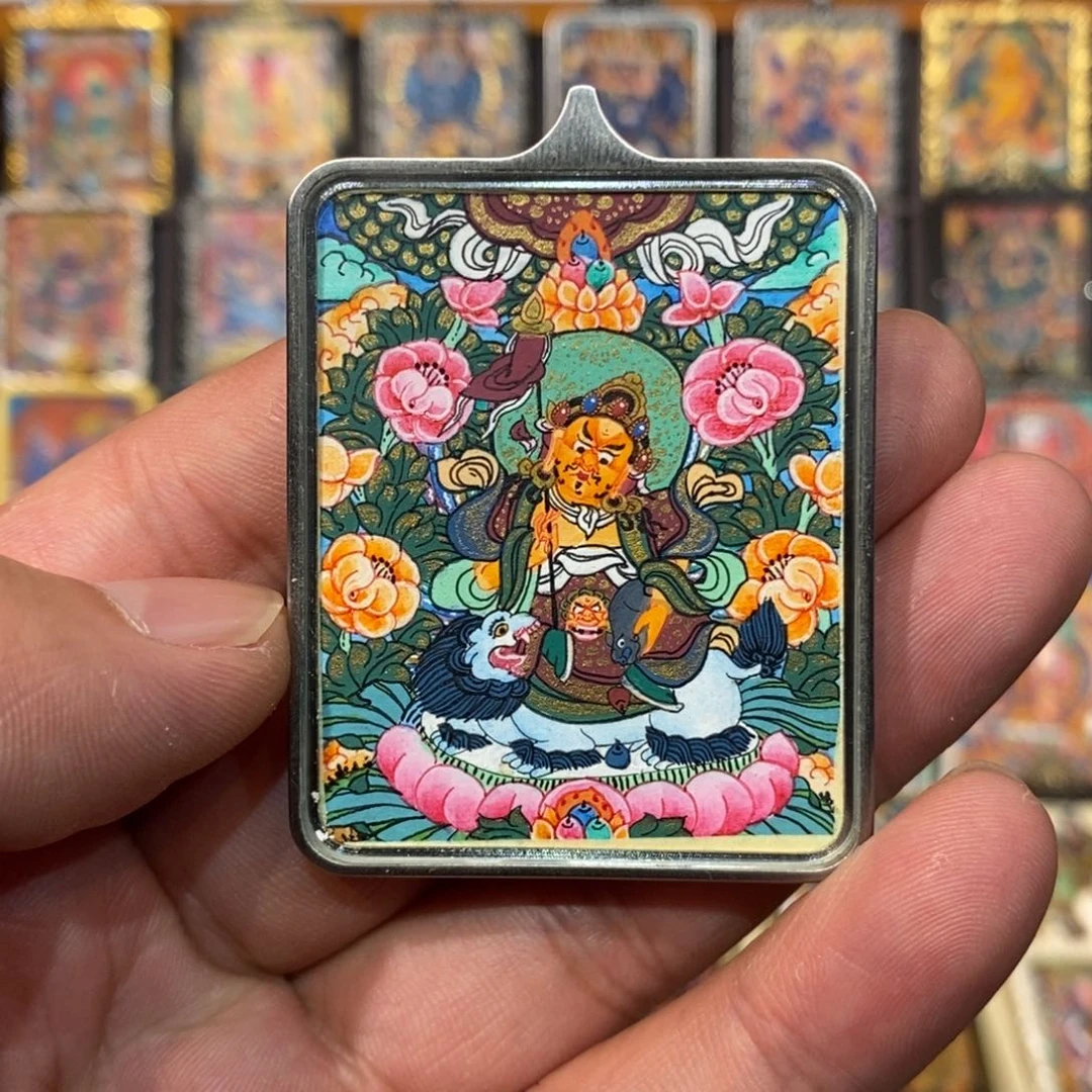 吊坠纯手绘唐卡财宝天