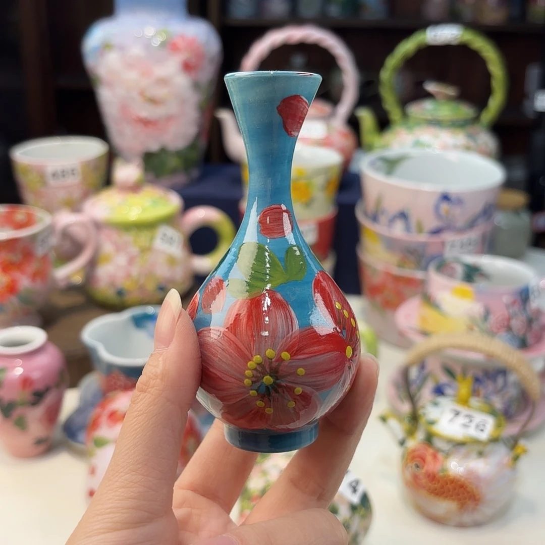 瓷片景德镇手绘高温釉下彩陶瓷茶具