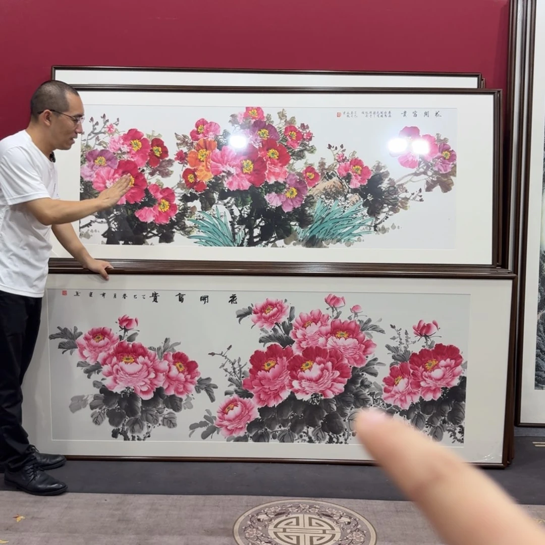 国画带框绘画210/80尺寸