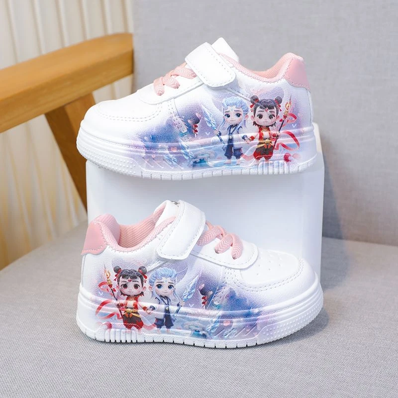 哪吒敖丙25春季新款哪吒鞋子儿童小白鞋子中小童校园防滑休闲板鞋