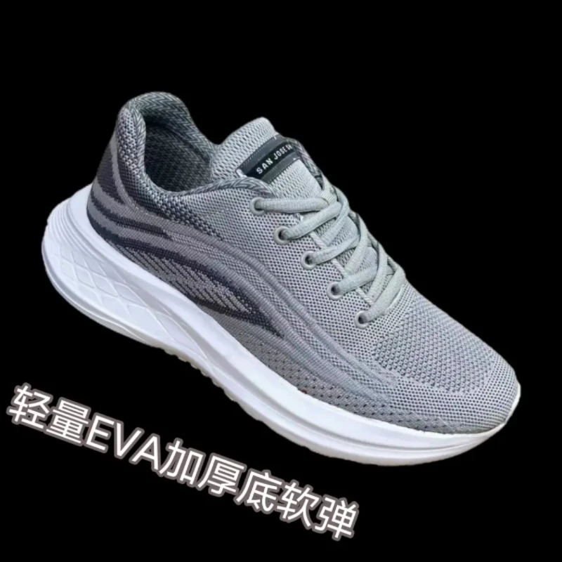 轻便系带透气缓震夏季跑鞋跑鞋时尚休闲鞋网面健步鞋女鞋透气跑步