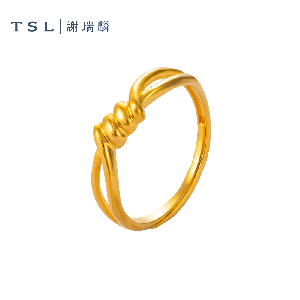 TSL/谢瑞麟【3期免息】曲面戒指女款时尚足金999送女友送妈妈礼物