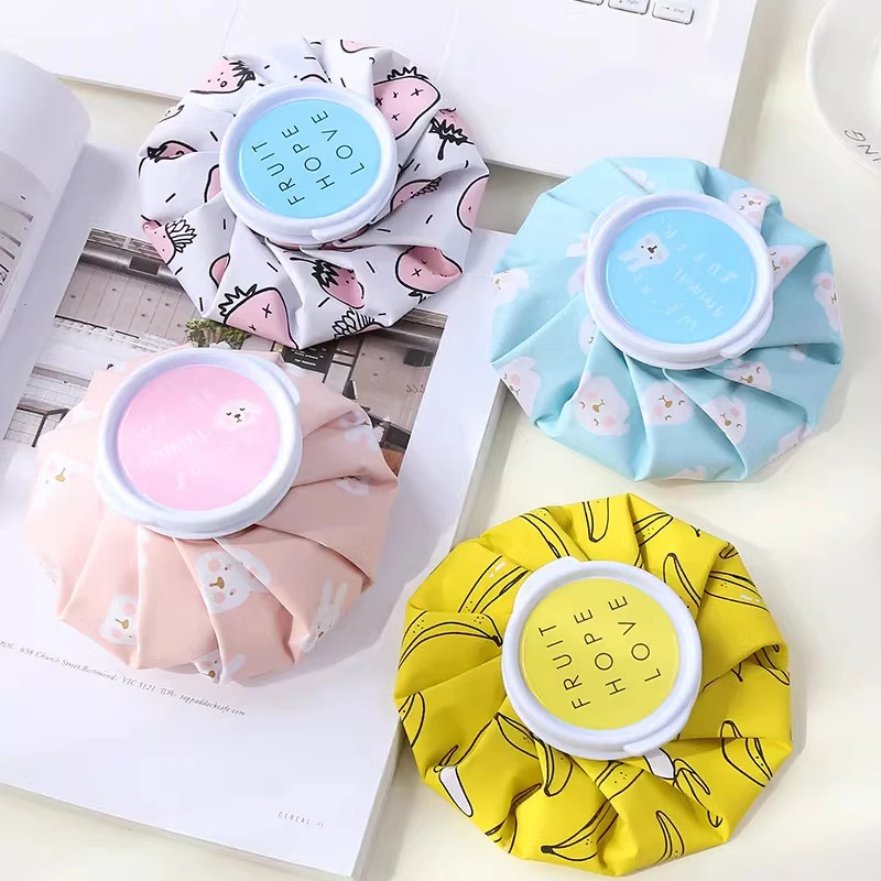 卡通布艺冰袋可折叠便携式冷敷热敷冰包物理降温理疗袋注水冰袋