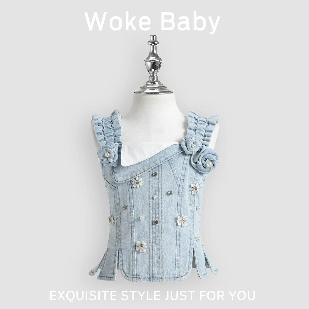 现货【爱乐之城Philharmonic】女童秋季衬衫钉珠汉服吊带A5759