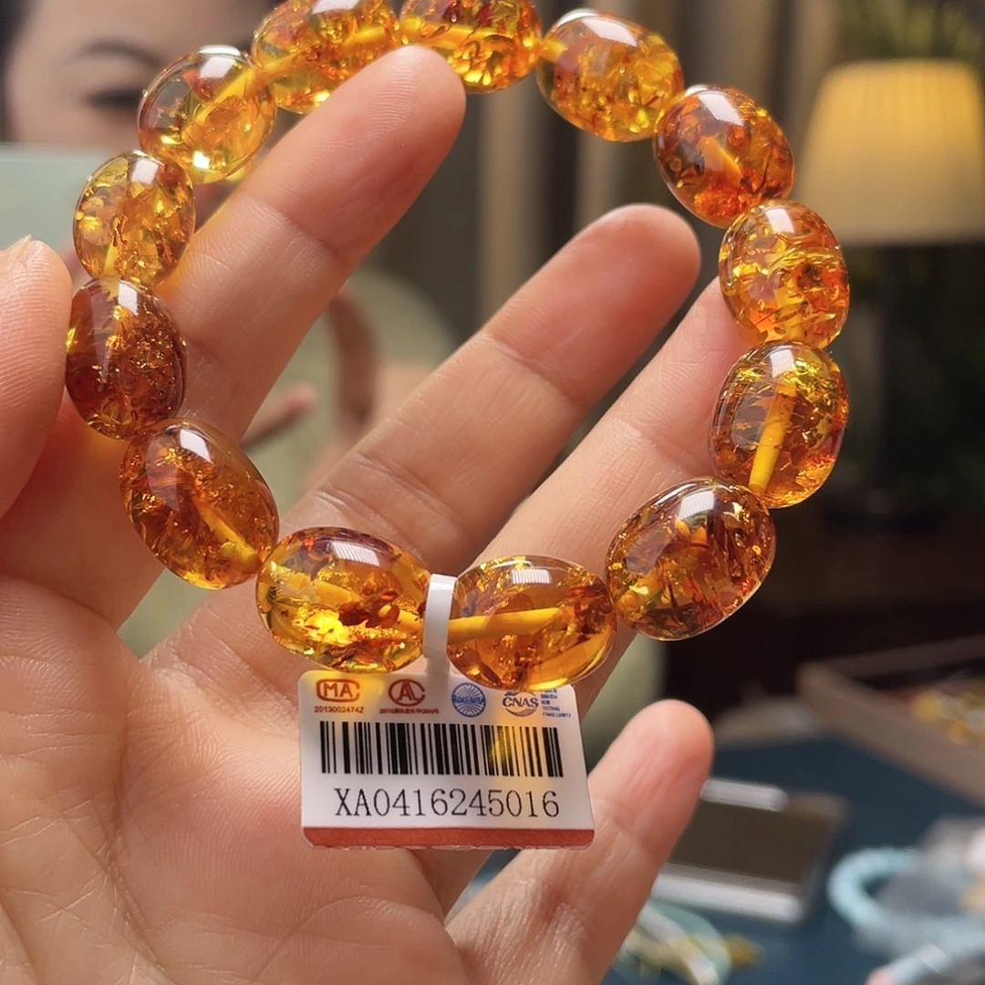 蜜蜡未镶嵌裸石手串