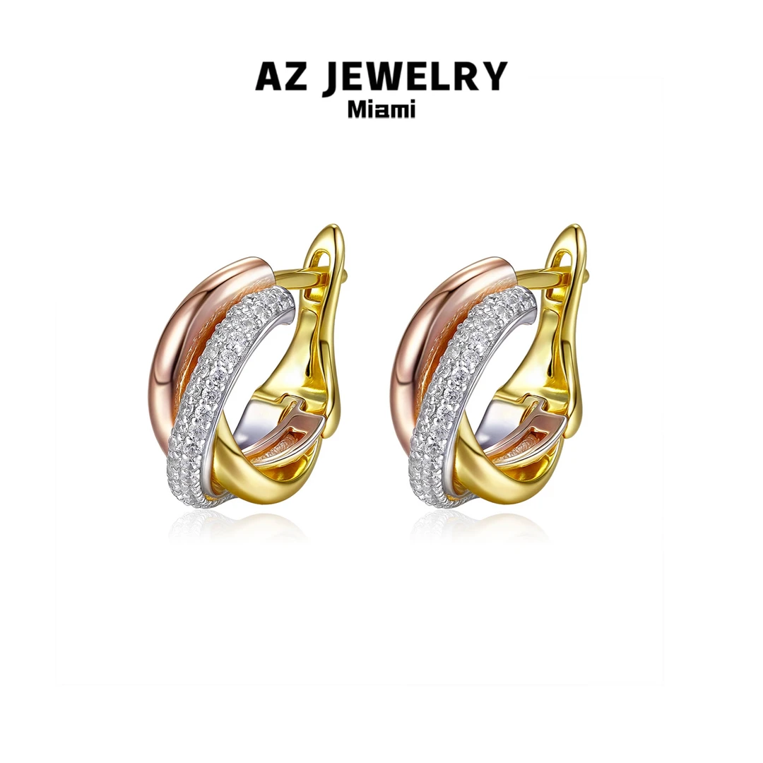 ANNA ZUCKERMAN 925银合成锆石耳饰 织带设计感纽带耳扣E0327