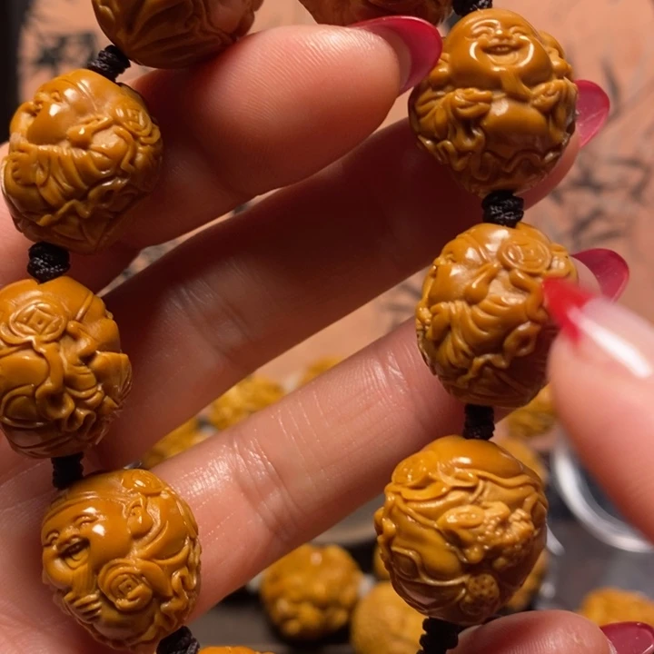 橄榄核手串/手链荷叶财神