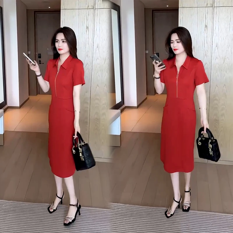 夏季宽松连衣裙气质洋气裙子女款爆款2024新款中老年女装妈妈装