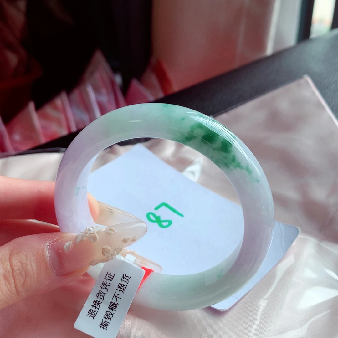 未镶嵌手镯翡翠天然缅甸翡翠A货手镯 87号宽版