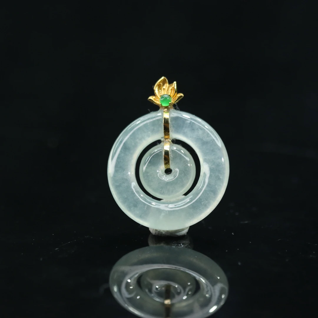 18天然缅甸翡翠A货18k母子扣吊坠/301178/上海嘉禾拍卖