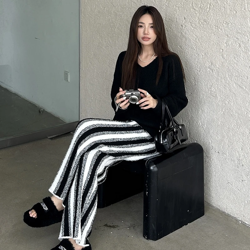 半边绒居家服睡衣套装保暖加绒高档可外穿秋冬家居服