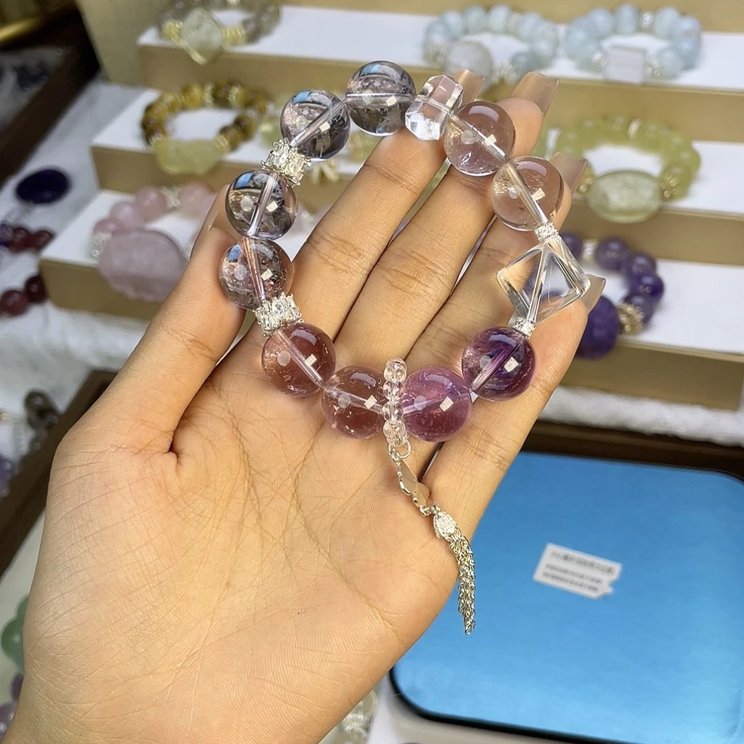 烟晶手链未镶嵌水晶手串