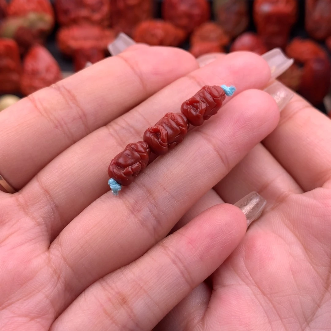 南红玛瑙南红川料三不佛7mm➕未镶嵌