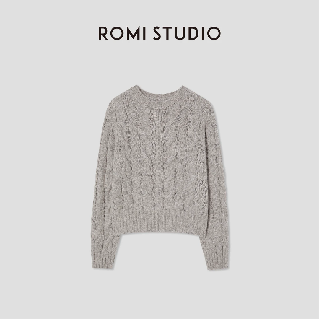 ROMI STUDIO美利奴绵羊毛羊驼毛莱赛尔混纺套头毛衫 RW24WSY1019