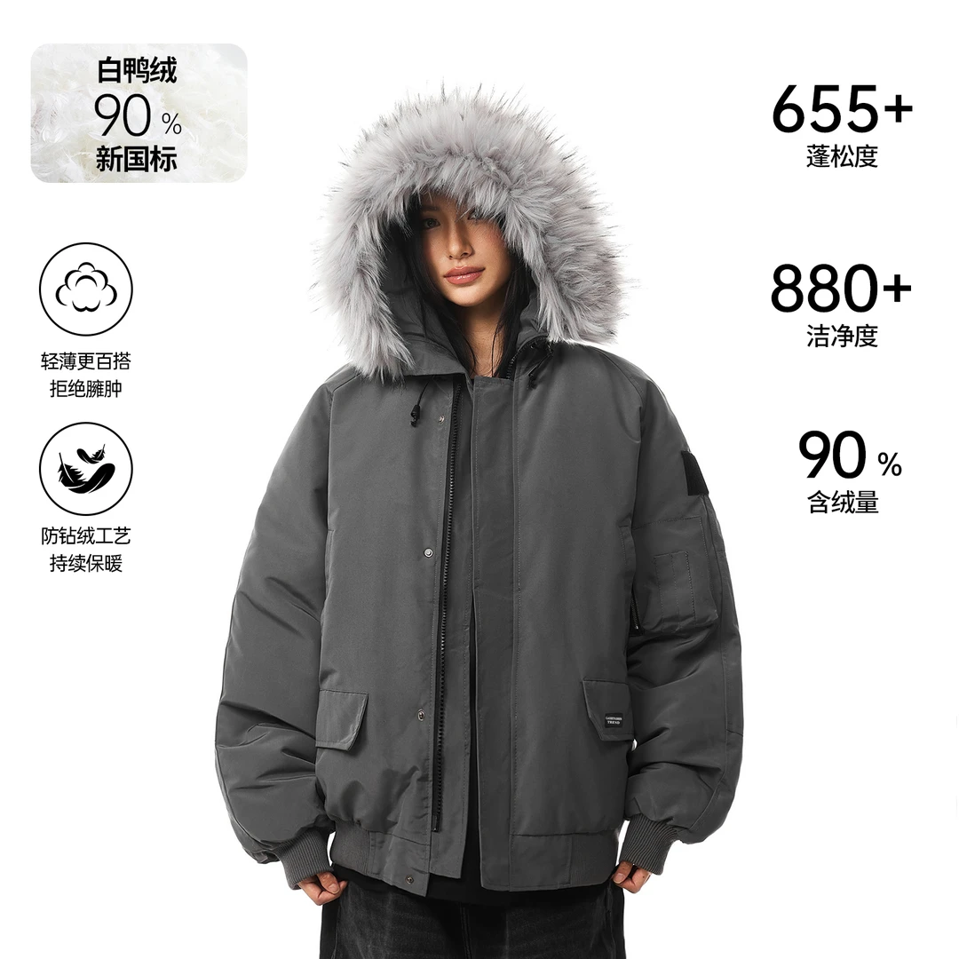 FDR 美式毛领棉袄棉服男款冬季加厚保暖情侣装外套派克服羽绒服女