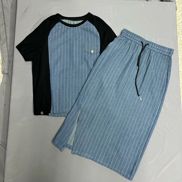 休闲韩系常规短袖中长裙半身裙潮流舒适女款套装裙