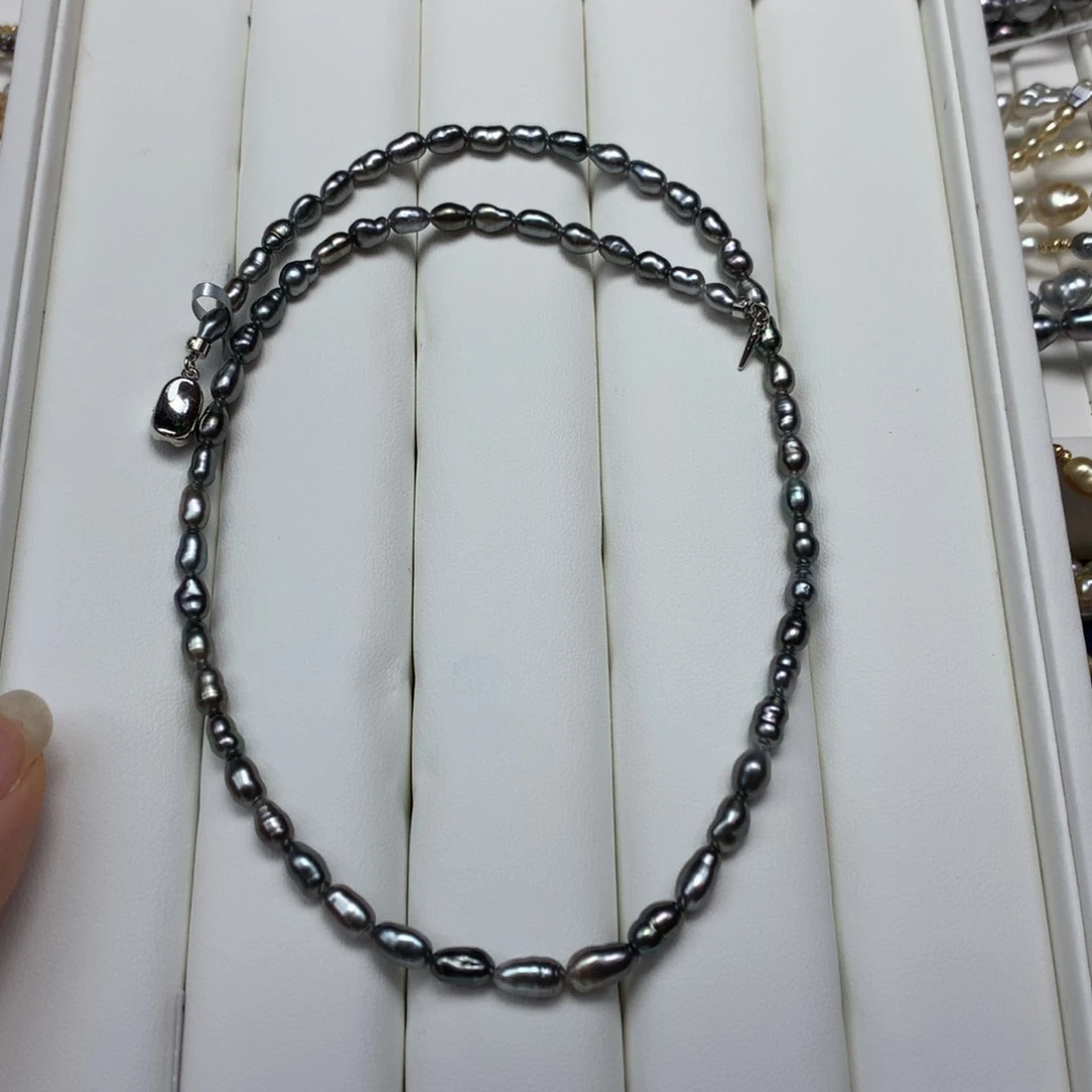 银S925镶嵌海水珍珠项链开****及