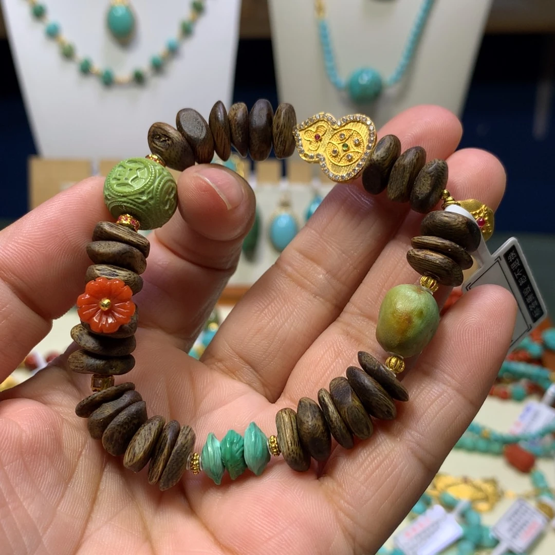 绿松石18K金镶嵌单圈