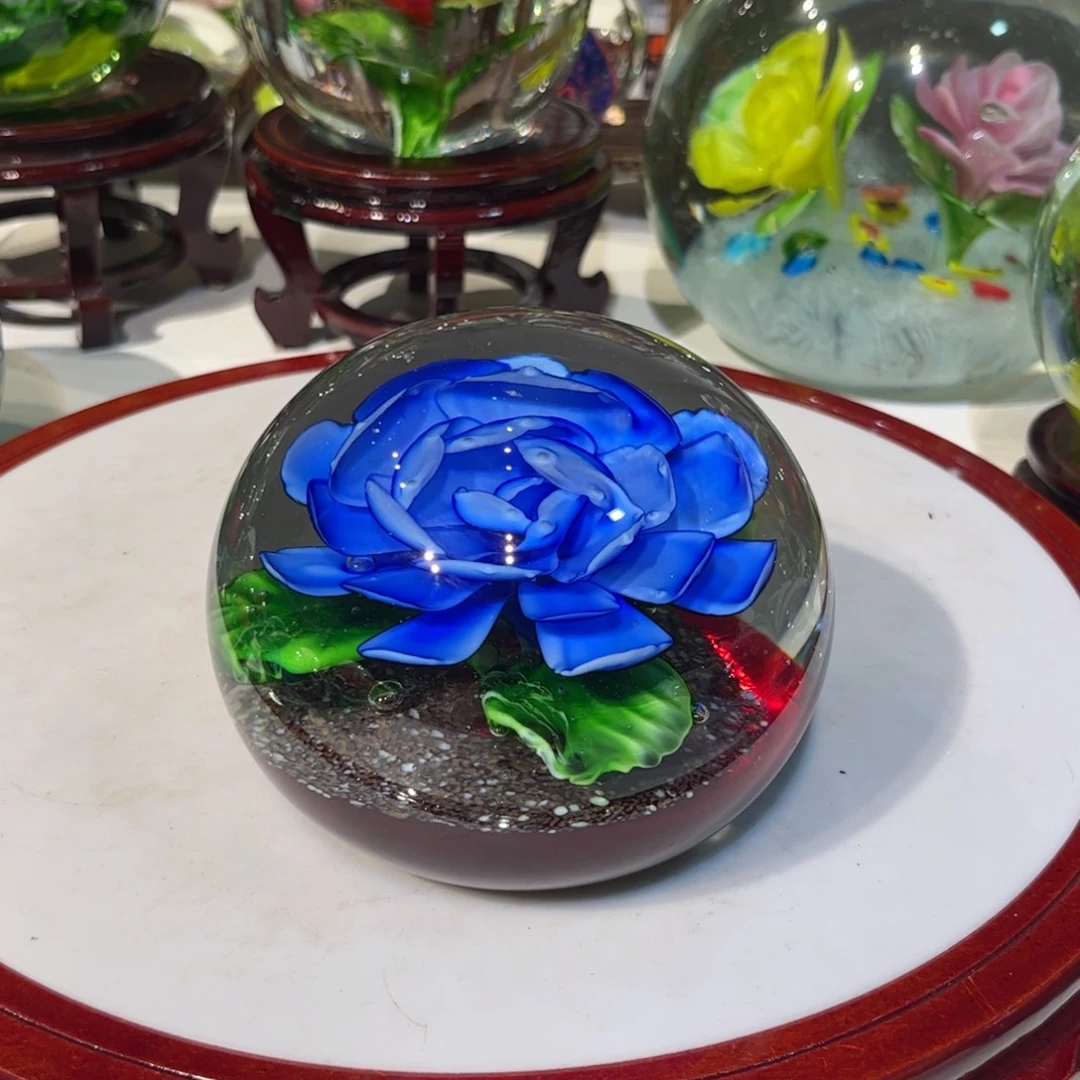 然***然琉璃手工艺品纯手工瑕疵炸裂