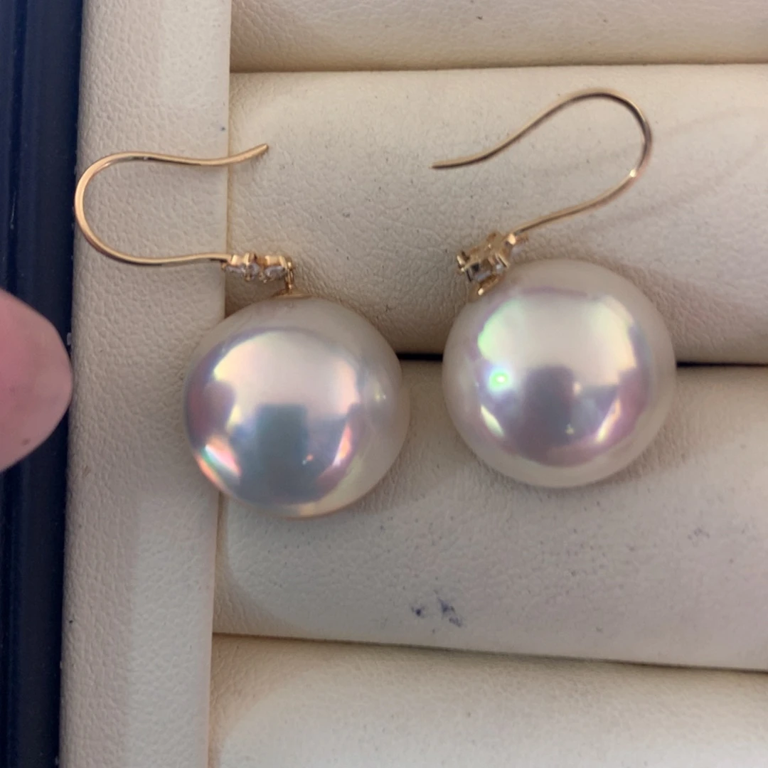 耳饰拼合珍珠（马贝珠）18K金镶嵌