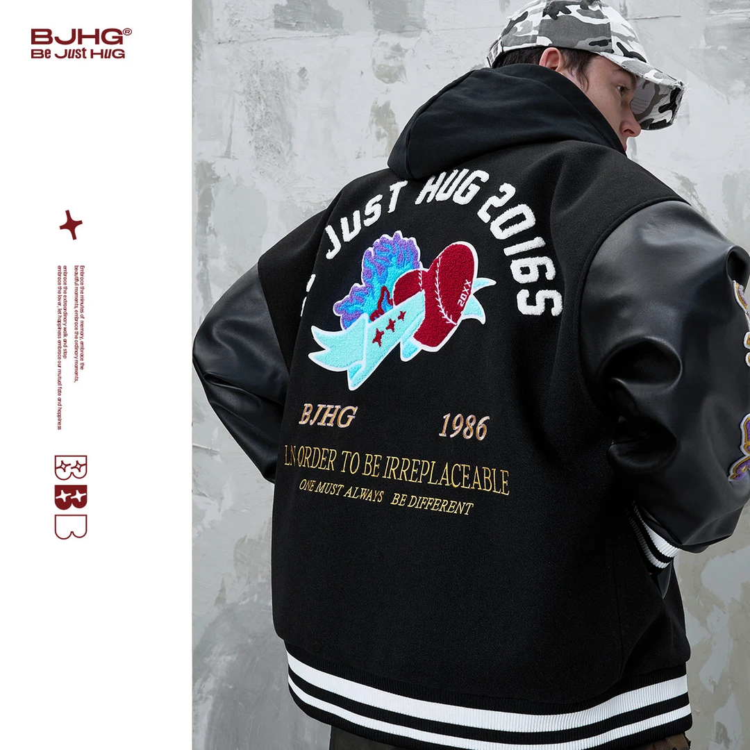 BJHG不计后果美式棒球服外套男款春季2025新款复古高级感情侣夹克