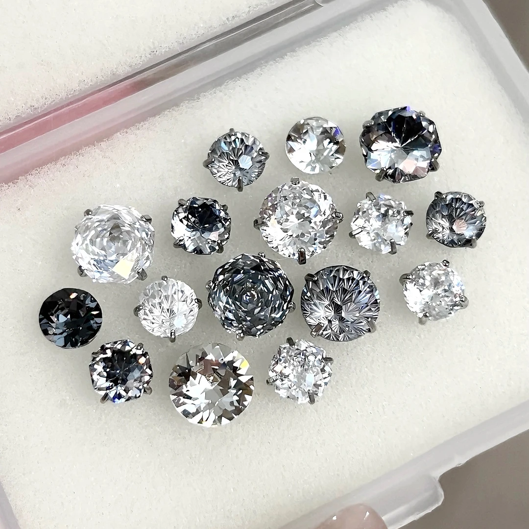 钛钢耳饰 黑白短讯RINGRING商店黑白配色耳骨钉钛钢养耳耳钉