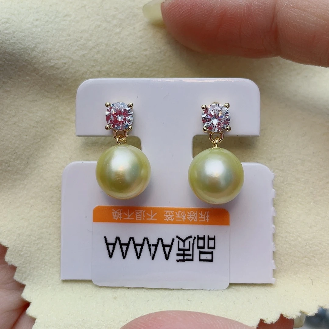 耳饰银S925镶嵌海水珍珠w59
