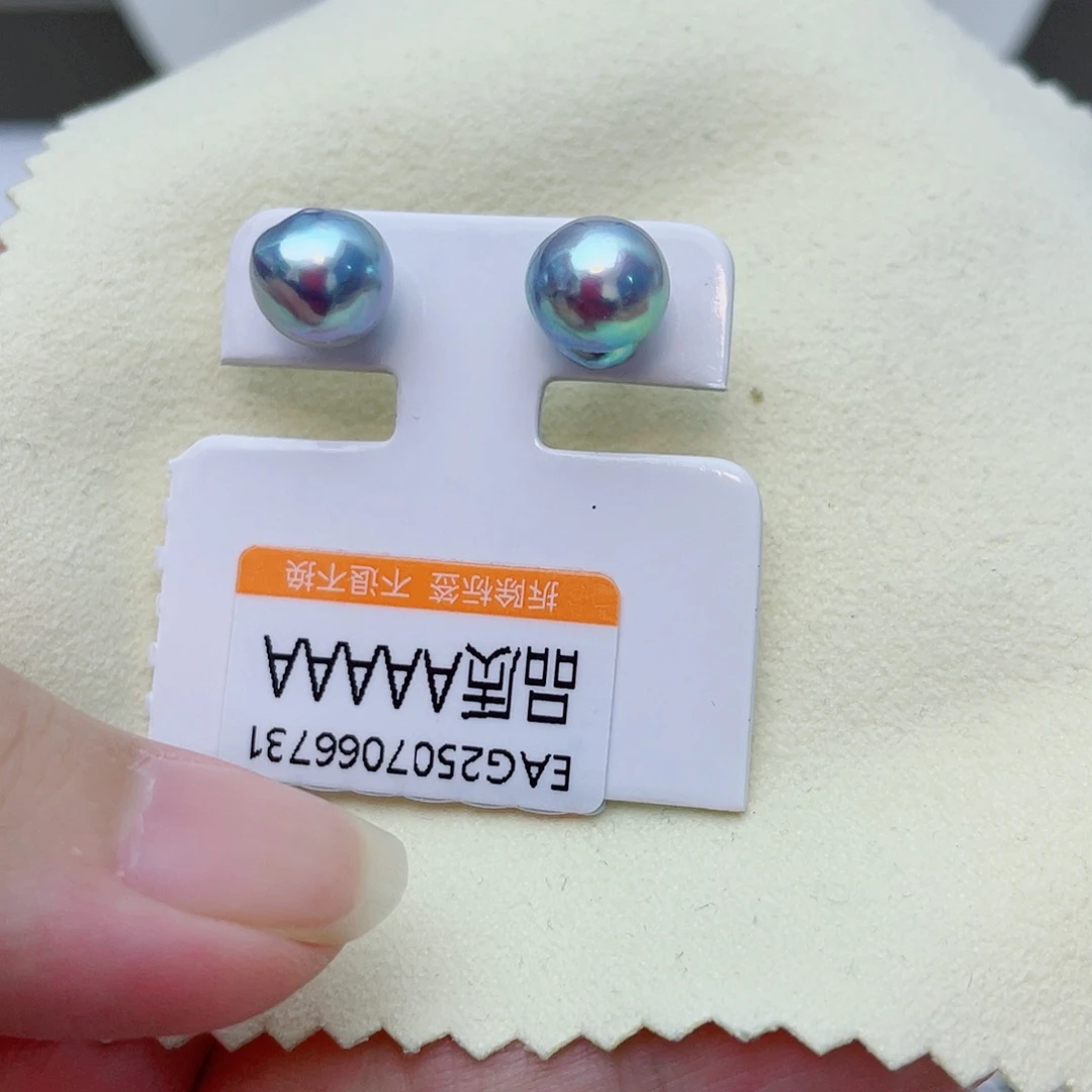 银S925镶嵌海水珍珠耳饰w10