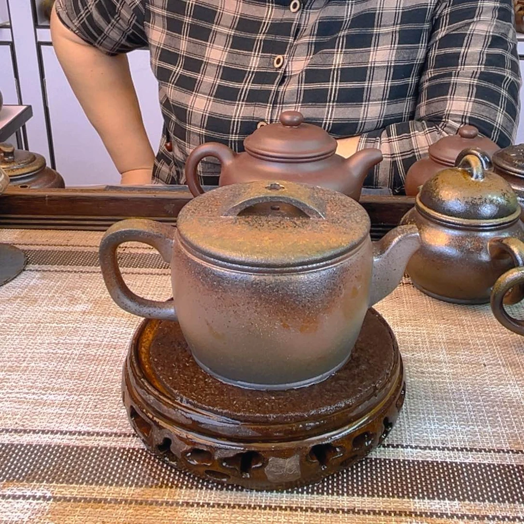 茶壶紫砂紫泥柴烧260cc瑕