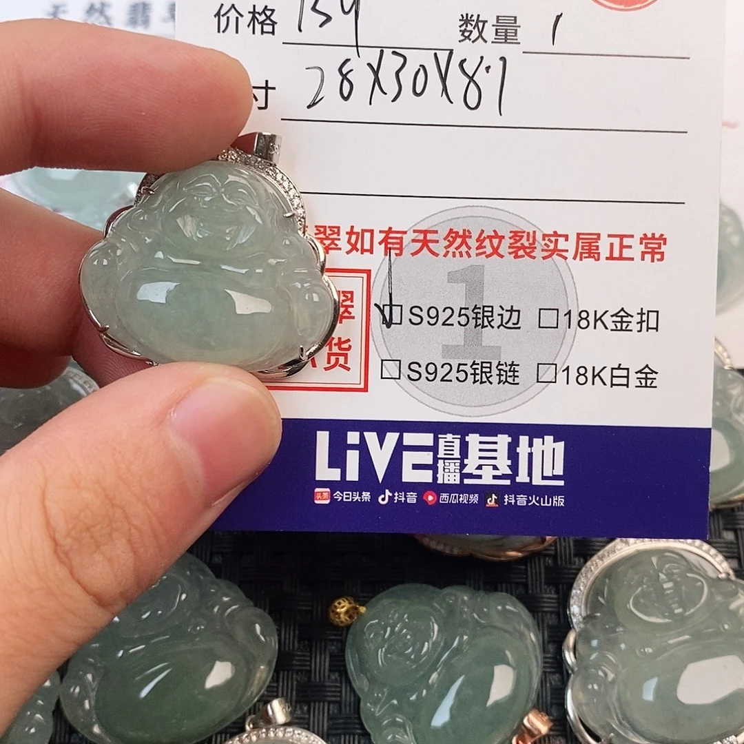 翡翠银S925镶嵌颈饰
