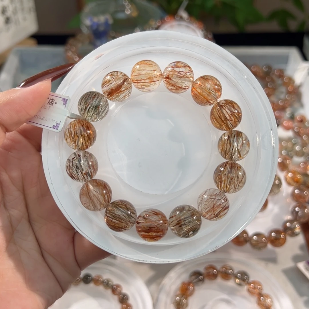 水晶未镶嵌手链黑金超七13