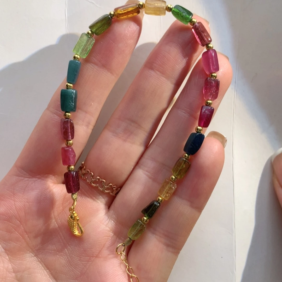 【闪购商品】碧玺手链银S925镶嵌碧玺手链