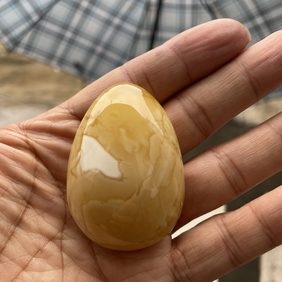 蜜蜡吊坠白蜜原石25.35g55/38.8/20㎜