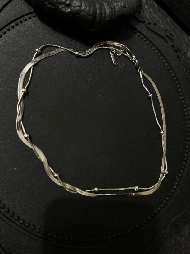 钛钢项链 LARVINA银色复古项链