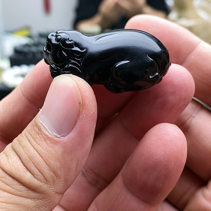 【闪购商品】未镶嵌手链和田玉貔貅墨玉