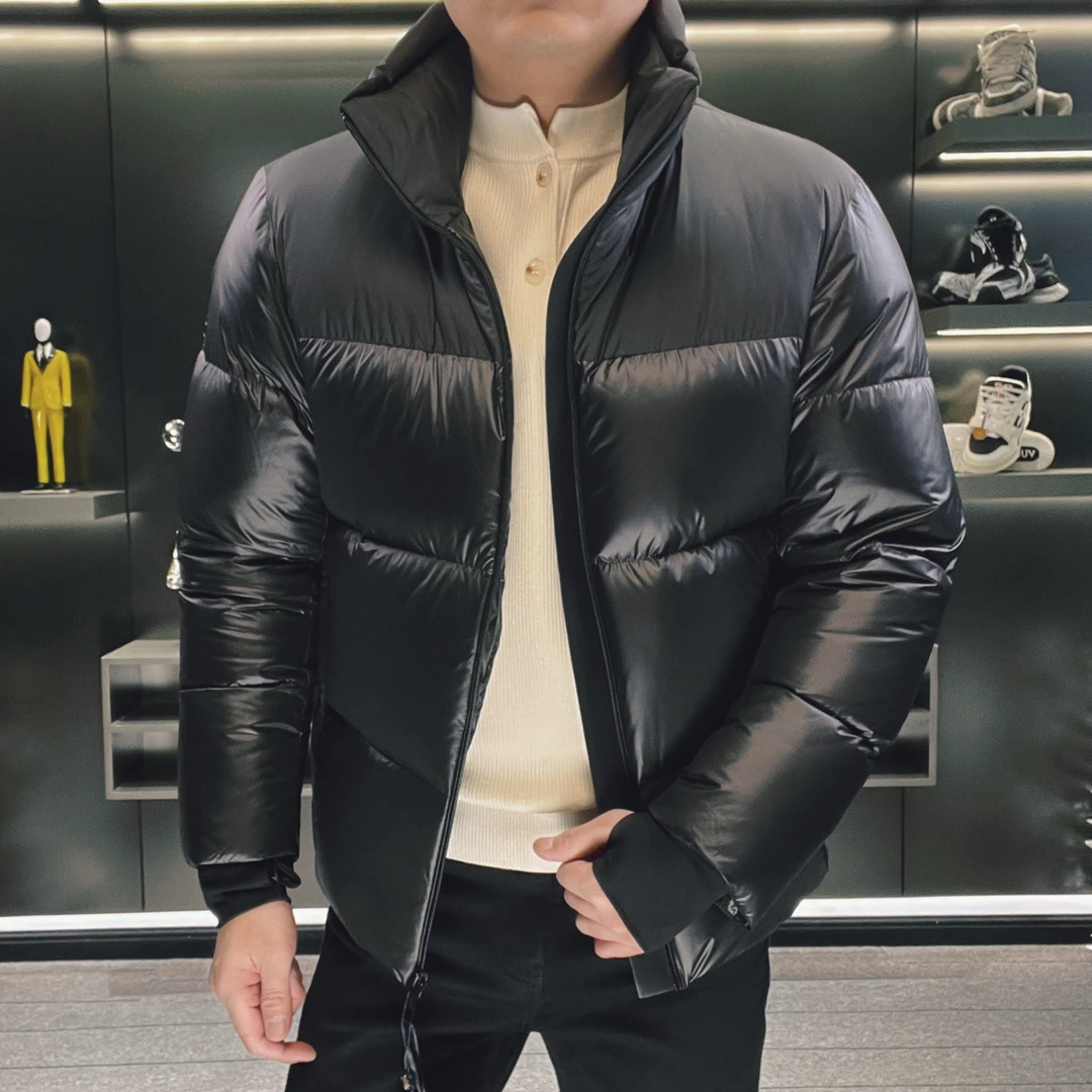 【高品质羽皇】330男士雾感拼接立领羽绒服新年高级感穿搭保暖服饰