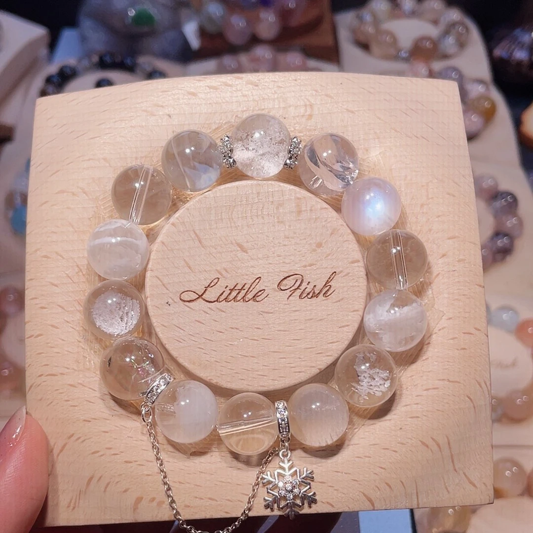 水晶未镶嵌手串白色多宝水晶