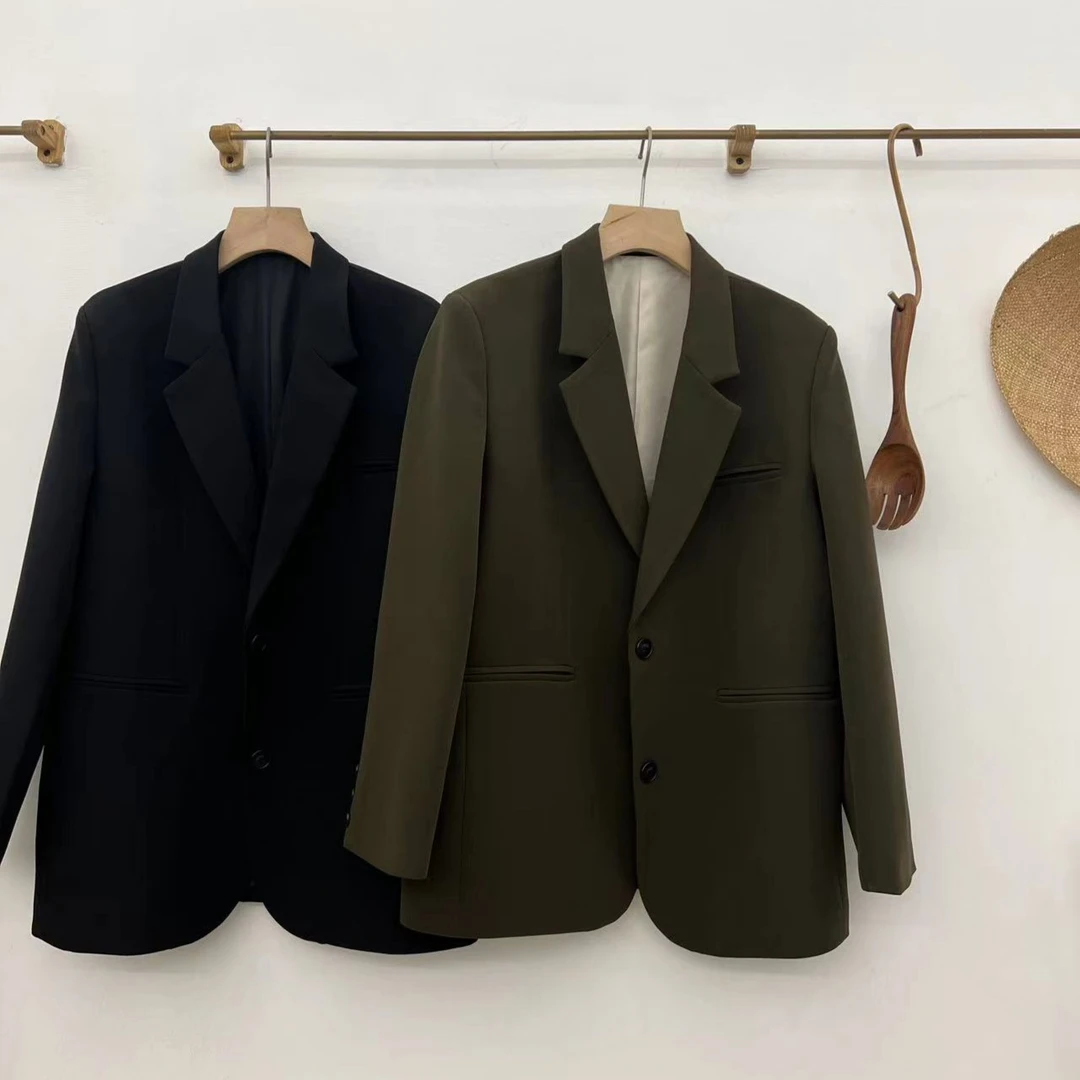 西装-K2555新款纯色休闲韩版宽松气质简约百搭西装