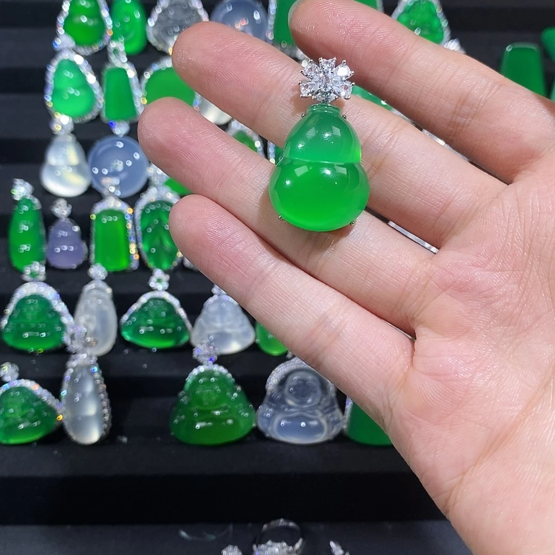 银S925镶嵌吊坠玛瑙/玉髓