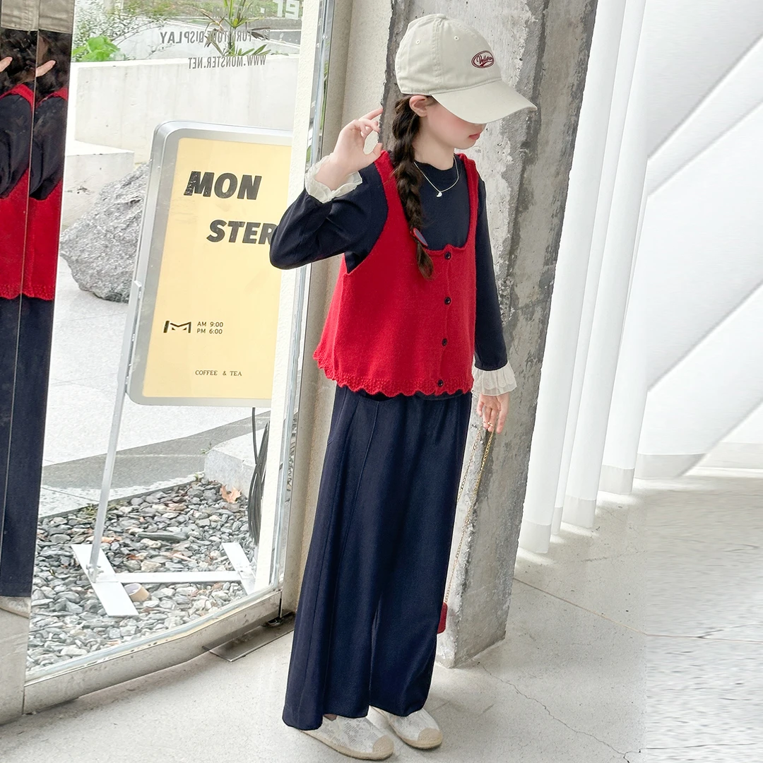 简约潮牌店铺儿童服装2025年新款衣服女童装秋装套装6-12岁高级感