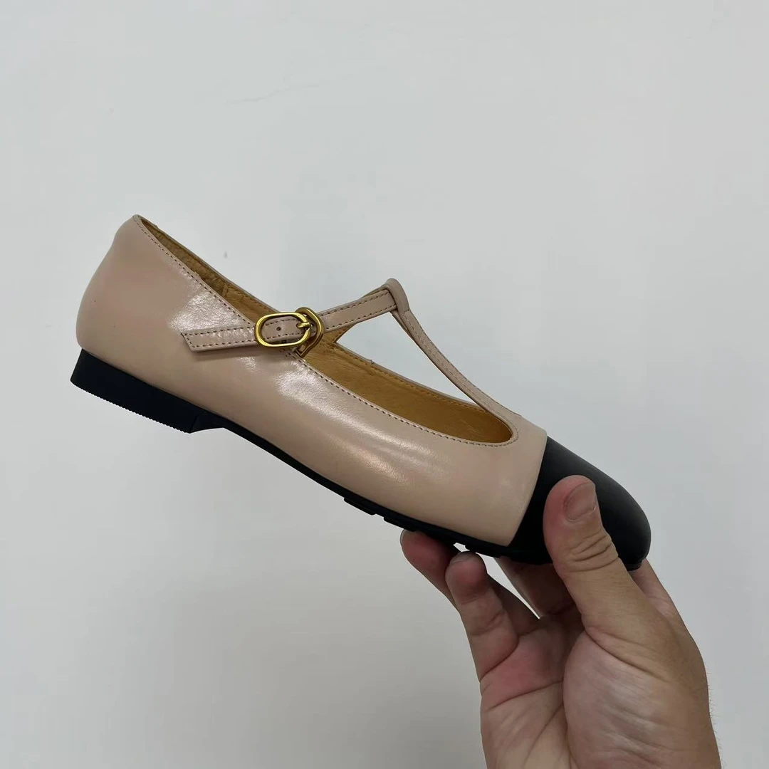 真皮牛皮平底鞋玛丽珍单鞋工作鞋GP77-1