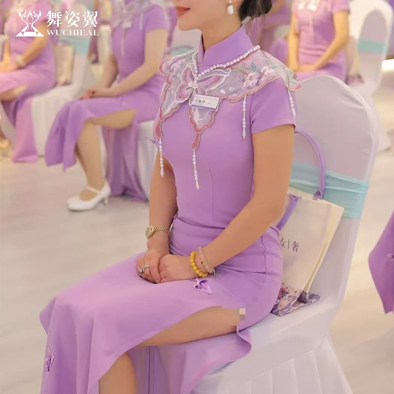 舞姿翼2025新款古典训练服走秀练功服旗袍XT1256