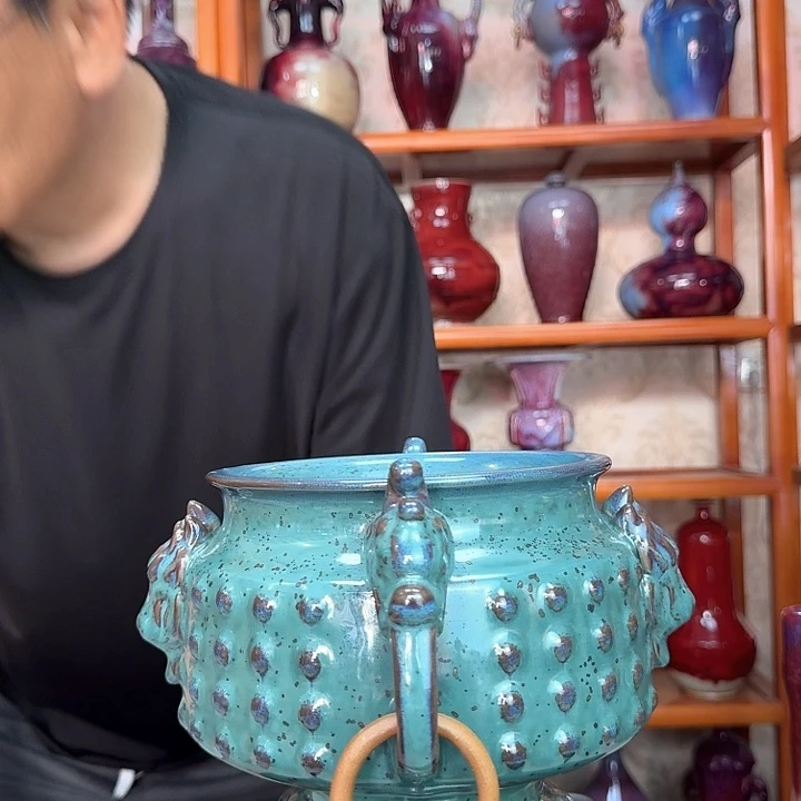 摆件神垕钧瓷海燕鼎摆件