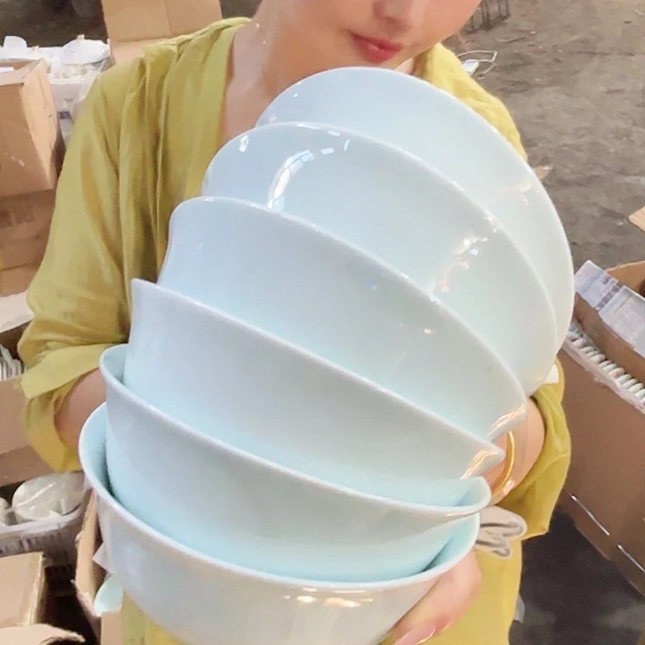 景德镇高温陶瓷影青5寸碗6个（微瑕）